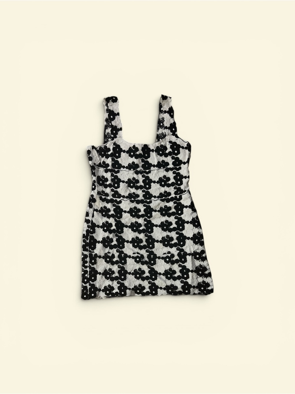 Avec Les Filles Black and White Floral Lace Mini Dress - Picture 4 of 5